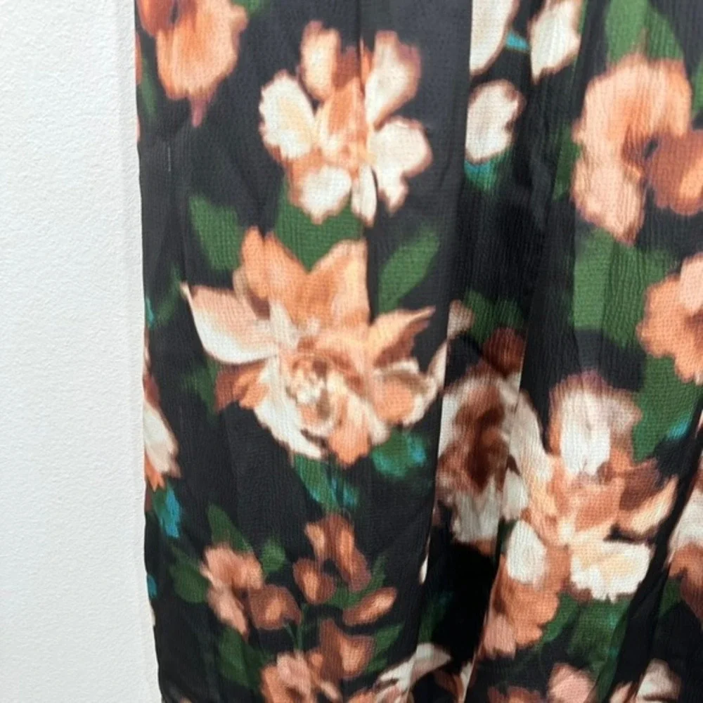 Julia Jordan Women's Midi Dress Size 12 Floral Black Multi Short Sleeve Wedding - Picture 12 of 15